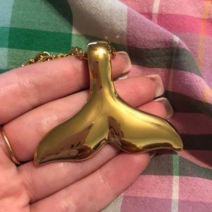 C wonder whale tail statement long necklace